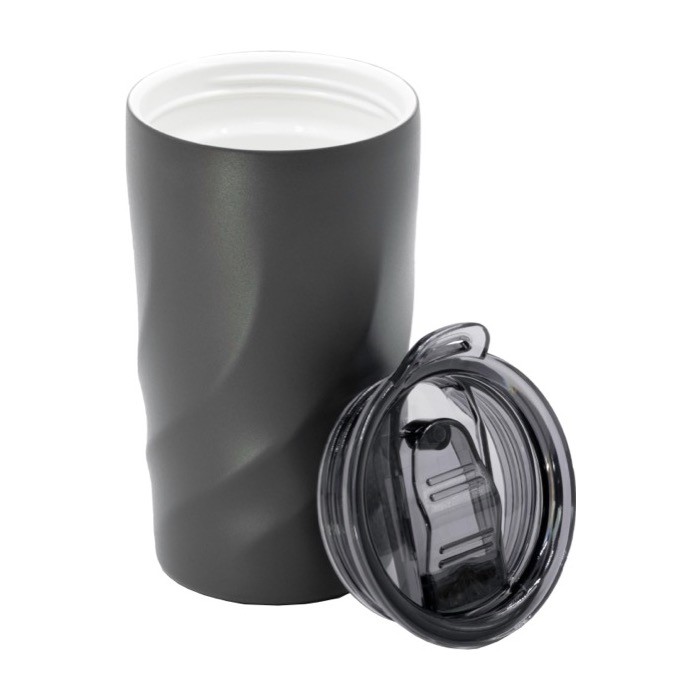 Vaso térmico de acero inoxidable con interior de cerámica 400ml cuarta vista Vaso térmico de acero inoxidable con interior de cerámica 400ml cuarta vista