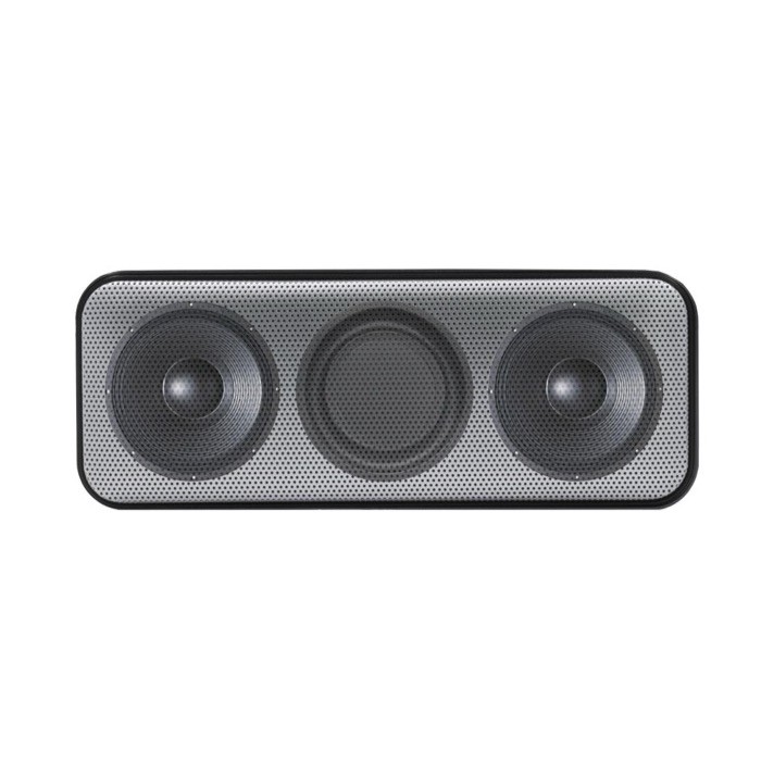 Altavoz inalámbrico ultradelgado de aluminio y gamuza BrandCharger 10W color gris primera vista Altavoz inalámbrico ultradelgado de aluminio y gamuza BrandCharger 10W color gris primera vista