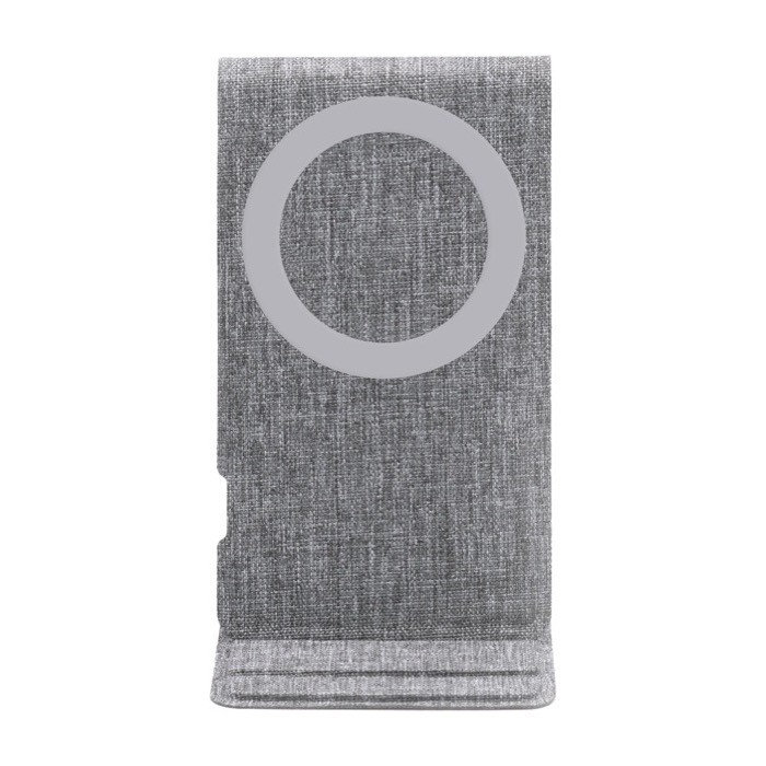 Soporte de RPET para teléfono con carga para el teléfono BrandCharger color gris primera vista