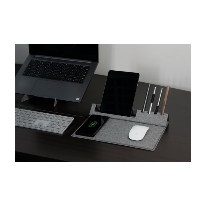Alfombrilla de ratón multifuncional con soporte y cargador de móvil séptima vista