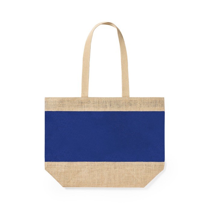 Bolsa de yute y algodón laminado color azul marino Bolsa de yute y algodón laminado color azul marino