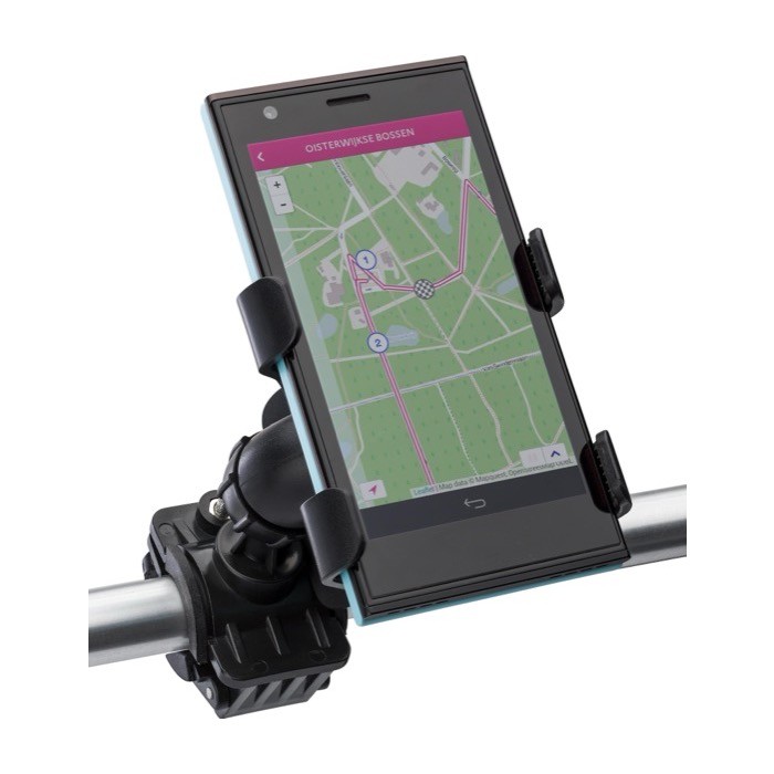 Soporte de plástico negro para móvil especial para bicicletas primera vista Soporte de plástico negro para móvil especial para bicicletas primera vista