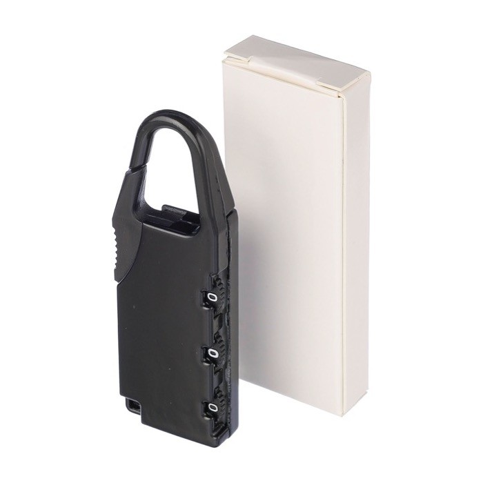 Candado numérico hecho de zinc personalizable con mosquetón cuarta vista Candado numérico hecho de zinc personalizable con mosquetón cuarta vista