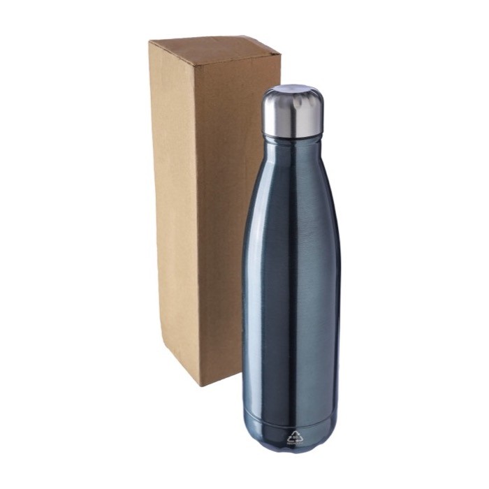 Botella de acero inoxidable con tapón de rosca plateado 650ml duodécima vista Botella de acero inoxidable con tapón de rosca plateado 650ml duodécima vista