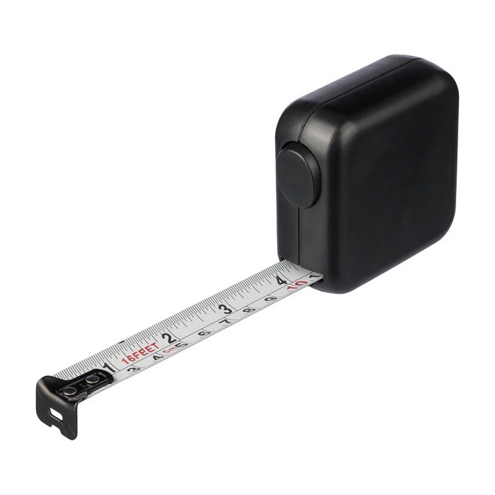 Cinta métrica de centímetros y pulgadas con pulsador de bloqueo 5M segunda vista Cinta métrica de centímetros y pulgadas con pulsador de bloqueo 5M segunda vista