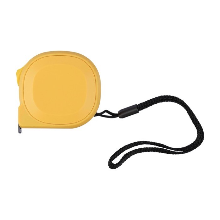 Cinta métrica en varios colores con muñequera y pulsador de bloqueo 3M color amarillo segunda vista Cinta métrica en varios colores con muñequera y pulsador de bloqueo 3M color amarillo segunda vista