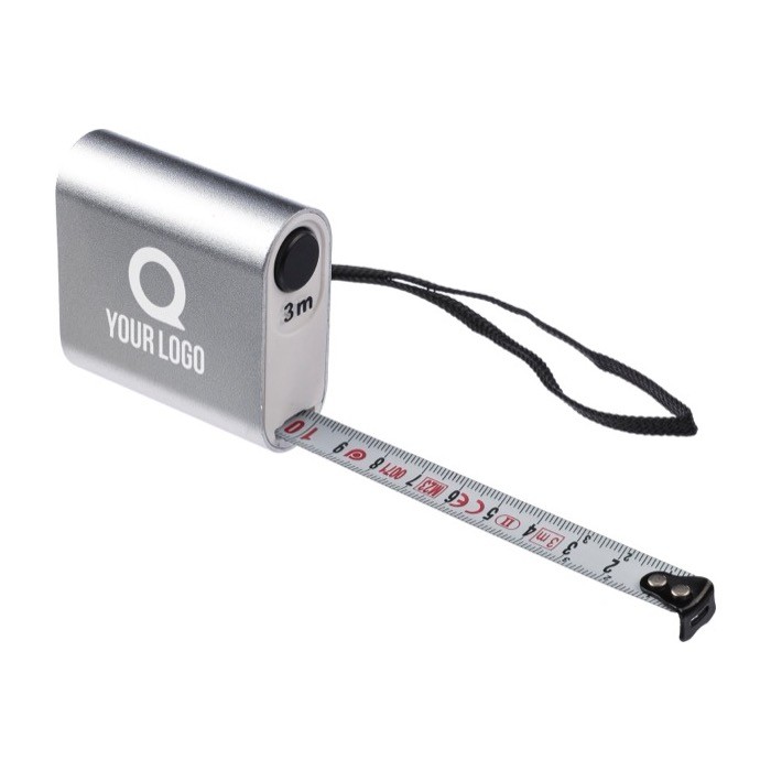 Cinta métrica de aluminio con pulsador y cordón para transporte 3M primera vista Cinta métrica de aluminio con pulsador y cordón para transporte 3M primera vista