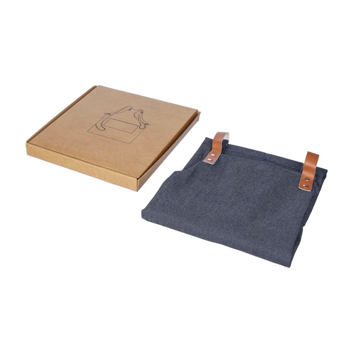 Delantal de poliéster y algodón con 2 bolsillos delanteros octava vista Delantal de poliéster y algodón con 2 bolsillos delanteros octava vista