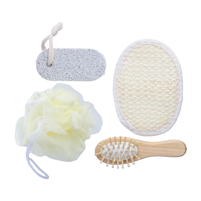 Bolsa de algodón con un set de 4 artículos para el baño segunda vista Bolsa de algodón con un set de 4 artículos para el baño segunda vista