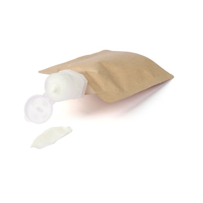 Bolsa de papel con tapa rellena de protector solar de FPS 30 quinta vista