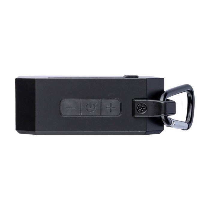 Pequeño altavoz cuadrado personalizable con mosquetón para transporte sexta vista Pequeño altavoz cuadrado personalizable con mosquetón para transporte sexta vista