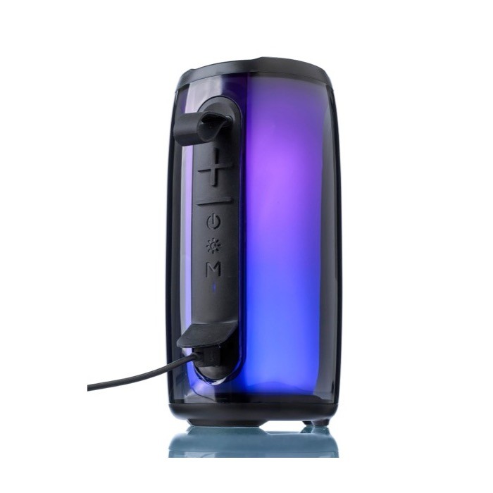 Altavoz negro con múltiples modos de iluminación ideal para exteriores undécima vista Altavoz negro con múltiples modos de iluminación ideal para exteriores undécima vista