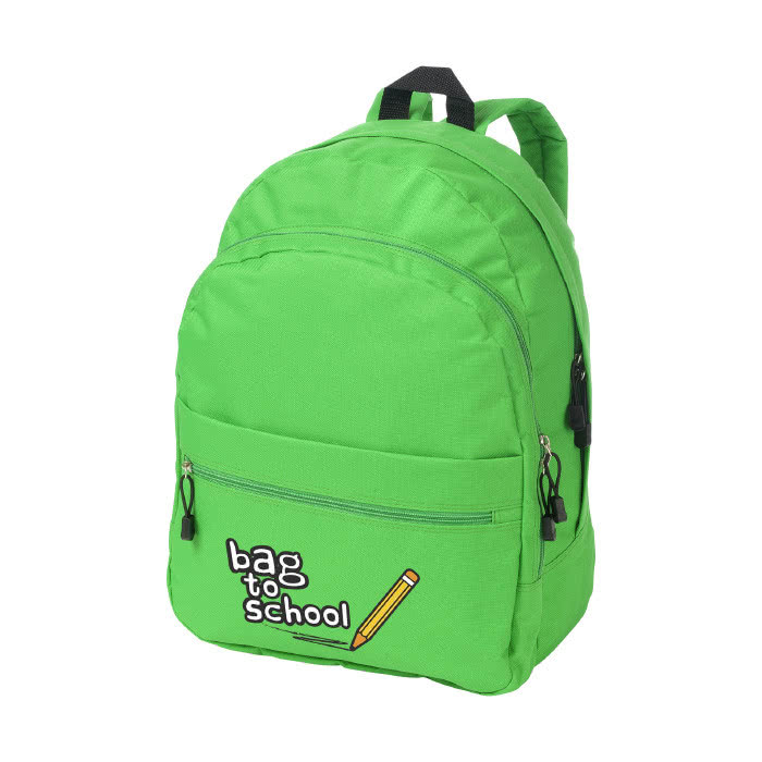 Mochila de estilo juvenil color verde con logo Mochila de estilo juvenil color verde con logo