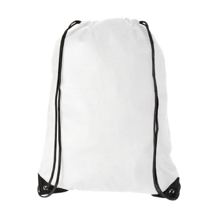 Mochila de cuerdas no tejida 80 g/m2 color blanco vista frontal