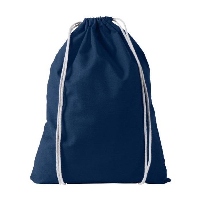 Mochila de cuerdas y de algodón 100 g/m2 color azul oscuro segunda vista frontal