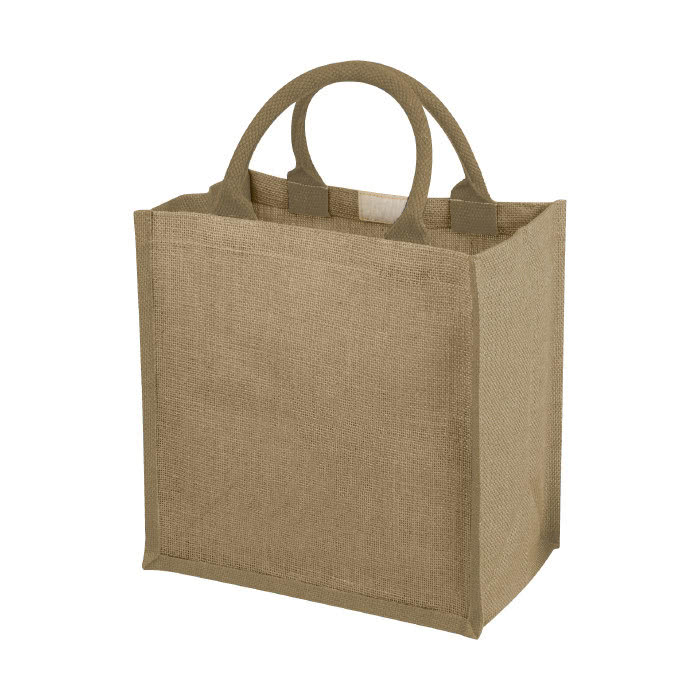 Bolsa Tote de yute con logo impreso color natural Bolsa Tote de yute con logo impreso color natural