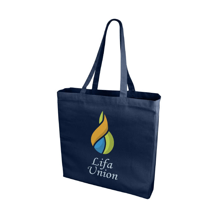 Bolsa Tote de 220gr en colores color azul con logo