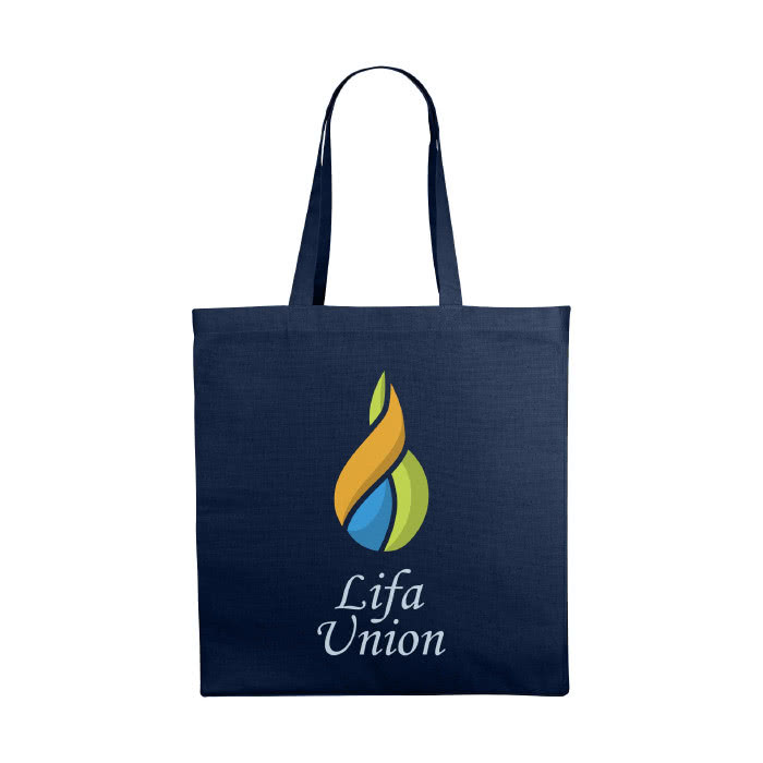 Bolsa Tote de 220gr en colores color azul con impresión