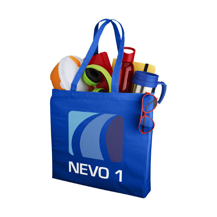 Bolsa Tote de 220gr en colores color azul real con logo