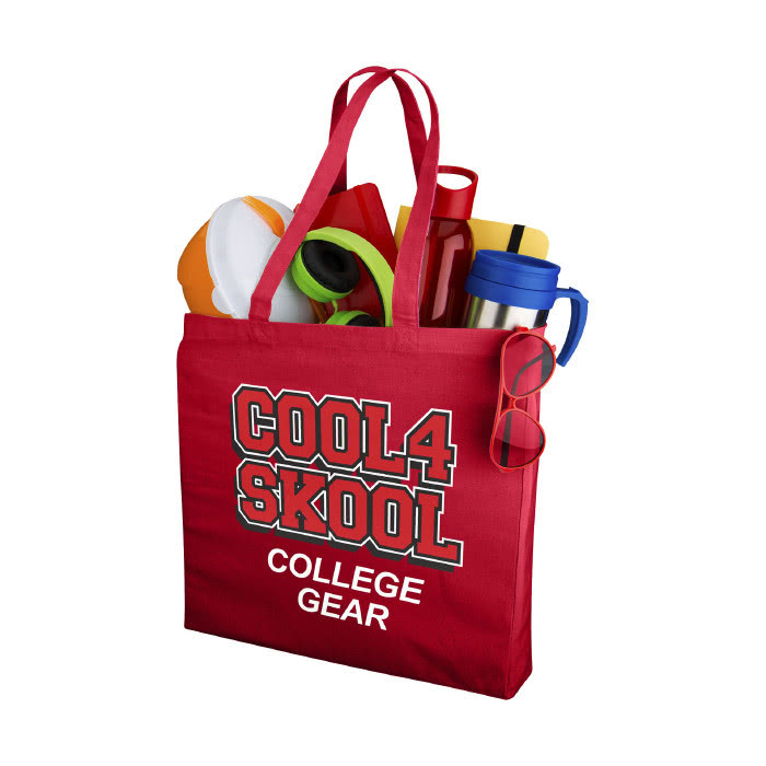 Bolsa Tote de 220gr en colores color rojo con logo