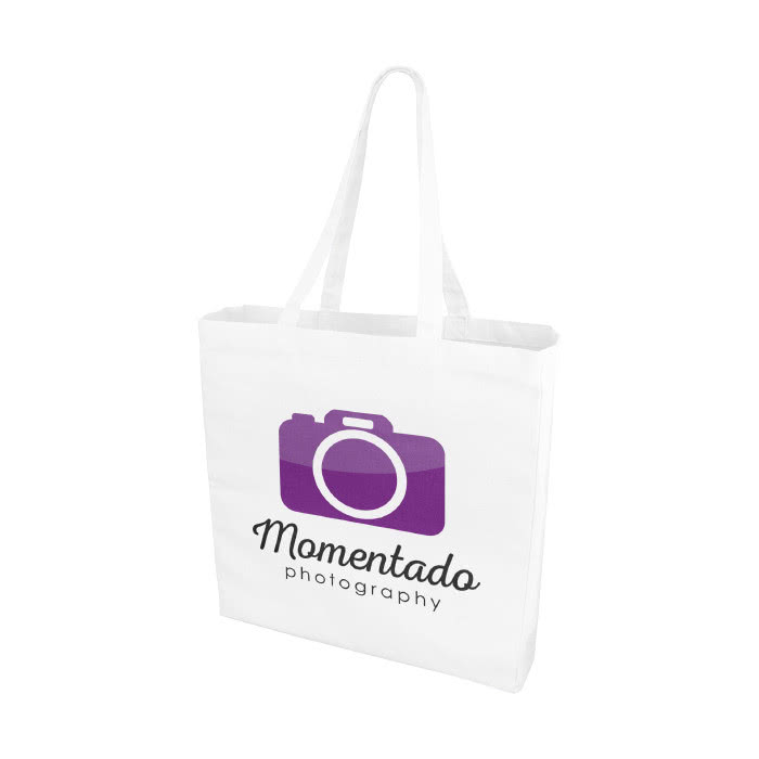 Bolsa Tote de 220gr en colores color blanco con logo