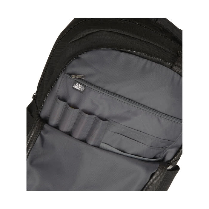 Mochila para portátil con protección RFID color negro vista de detalle Mochila para portátil con protección RFID color negro vista de detalle
