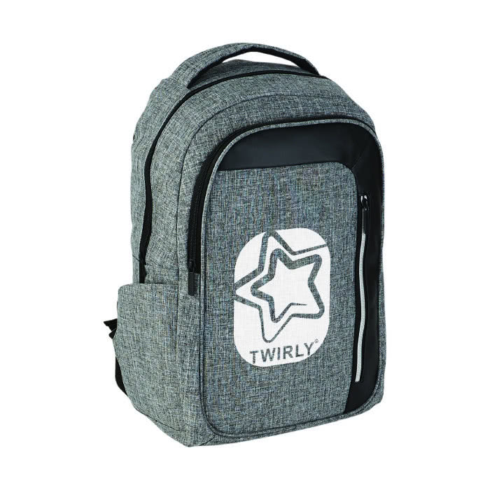 Mochila para portátil con protección RFID color gris con logo Mochila para portátil con protección RFID color gris con logo