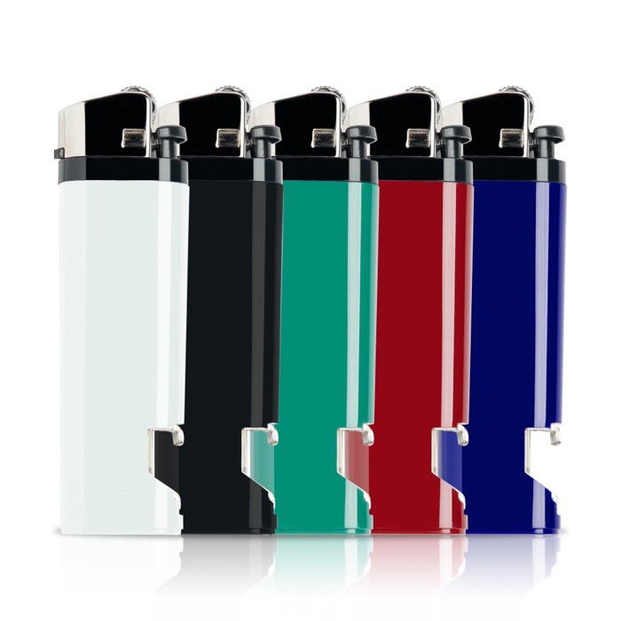 Mechero desechable en varios colores con abridor de botellas vista detalle 7