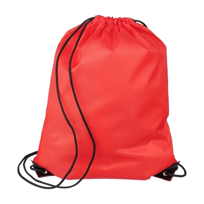 Mochila de cuerdas de poliéster con las esquinas y cuerdas negras cuarta vista Mochila de cuerdas de poliéster con las esquinas y cuerdas negras cuarta vista