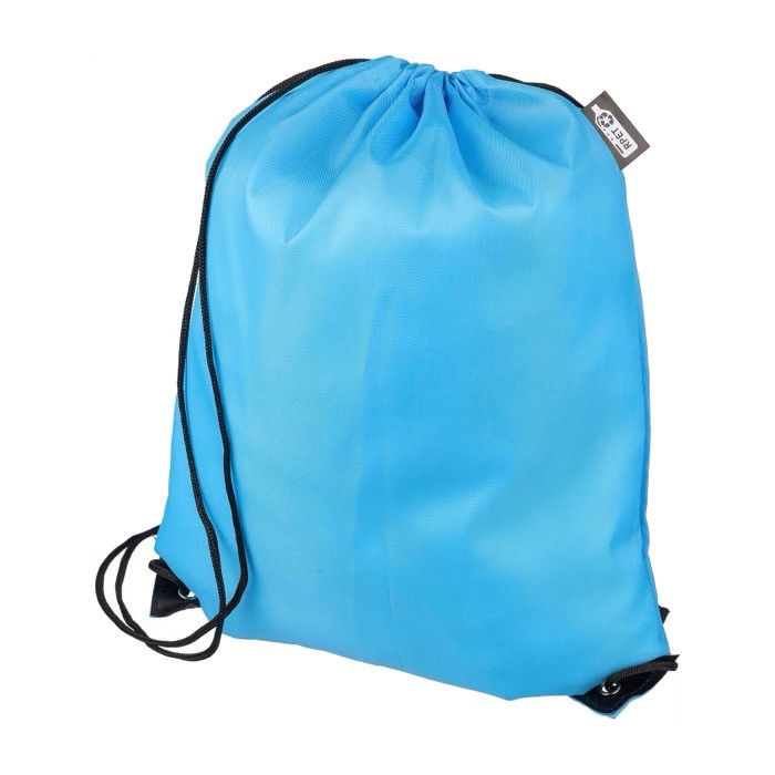 Mochila de cuerdas de poliéster con las esquinas y cuerdas negras primera vista Mochila de cuerdas de poliéster con las esquinas y cuerdas negras primera vista