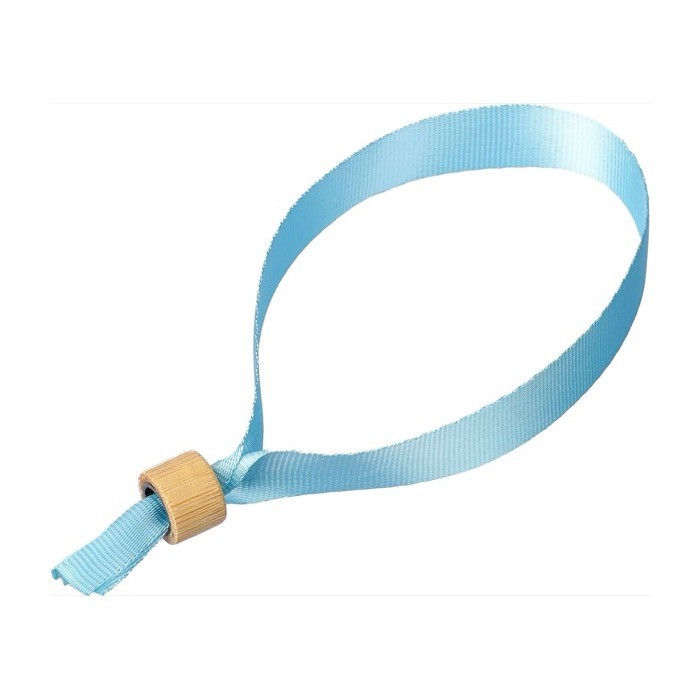 Pulsera de colores para eventos de RPET con cierre de bambú primera vista Pulsera de colores para eventos de RPET con cierre de bambú primera vista