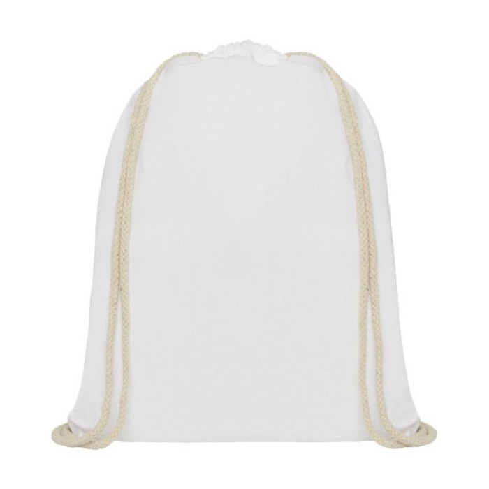 Mochila saco de algodón 140 g/m2 color blanco segunda vista frontal