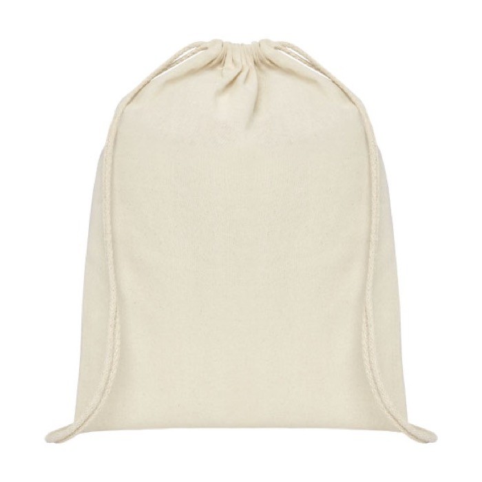 Mochila saco de algodón 140 g/m2 color natural segunda vista frontal