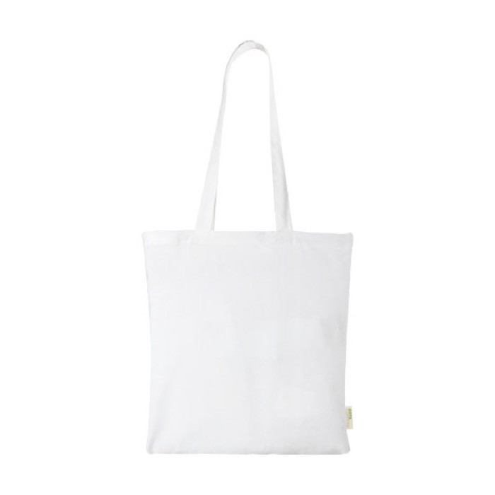 Bolsa tote de algodón 140 g/m2 color blanco segunda vista frontal Bolsa tote de algodón 140 g/m2 color blanco segunda vista frontal