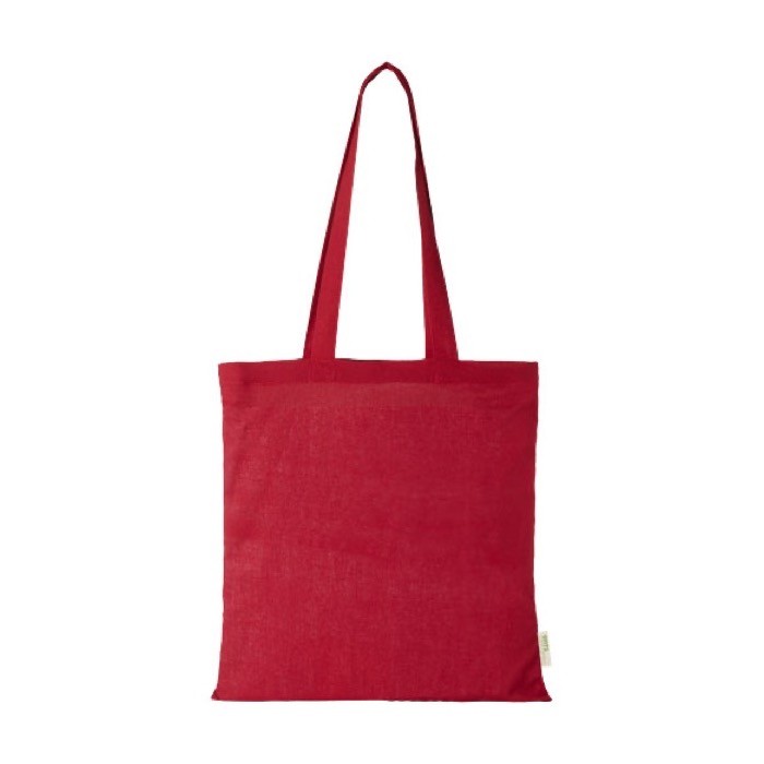 Bolsa tote de algodón 140 g/m2 color rojo segunda vista frontal Bolsa tote de algodón 140 g/m2 color rojo segunda vista frontal