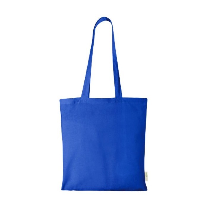 Bolsa tote de algodón 140 g/m2 color azul real segunda vista frontal Bolsa tote de algodón 140 g/m2 color azul real segunda vista frontal