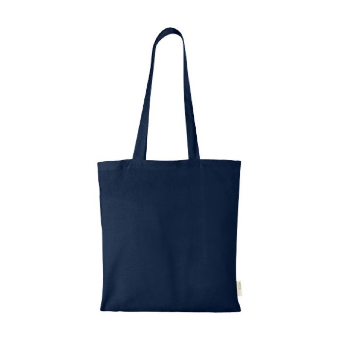 Bolsa tote de algodón 140 g/m2 color azul marino segunda vista frontal Bolsa tote de algodón 140 g/m2 color azul marino segunda vista frontal
