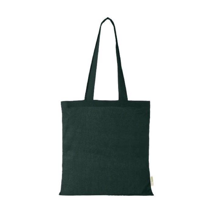 Bolsa tote de algodón 140 g/m2 color verde oscuro segunda vista frontal Bolsa tote de algodón 140 g/m2 color verde oscuro segunda vista frontal
