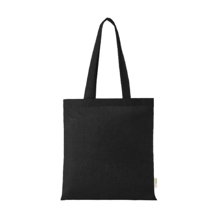 Bolsa tote de algodón 140 g/m2 color negro segunda vista frontal Bolsa tote de algodón 140 g/m2 color negro segunda vista frontal