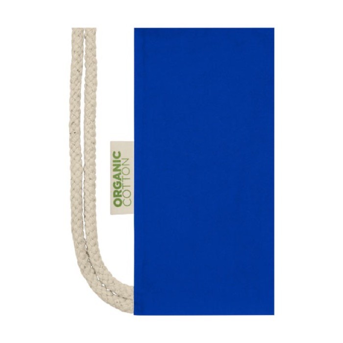 Mochila de algodón de orgánico 140 g/m2 color azul real vista detalle 2