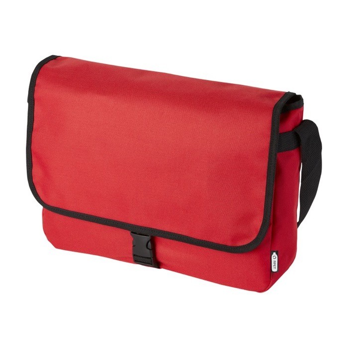 Bolsa de mensajero de plástico reciclado color rojo