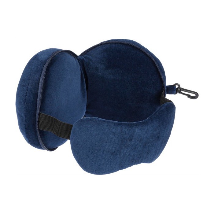 Set de viaje con almohada y antifaz de algodón y poliéster suave cuarta vista Set de viaje con almohada y antifaz de algodón y poliéster suave cuarta vista