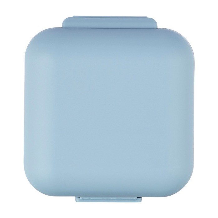 Pastillero de plástico con 5 compartimientos individuales color azul claro primera vista Pastillero de plástico con 5 compartimientos individuales color azul claro primera vista