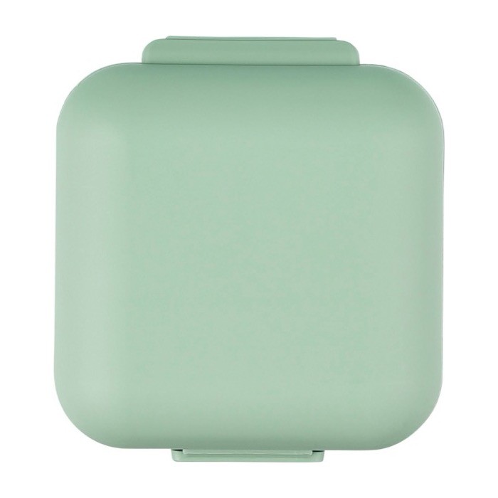 Pastillero de plástico con 5 compartimientos individuales color verde claro primera vista Pastillero de plástico con 5 compartimientos individuales color verde claro primera vista