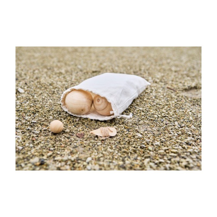 Juego de petanca con pelotas de madera en una bolsa de algodón octava vista Juego de petanca con pelotas de madera en una bolsa de algodón octava vista