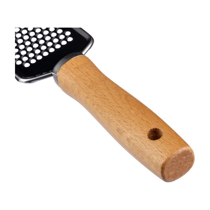 Rallador de acero inoxidable con mango de madera para personalizar cuarta vista Rallador de acero inoxidable con mango de madera para personalizar cuarta vista