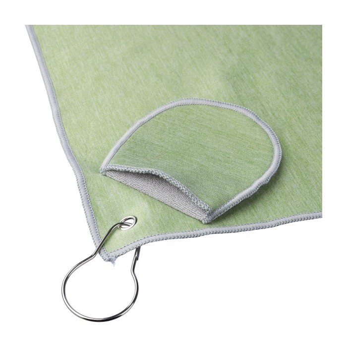 Toalla de RPET especial para golf con bolsillo para una pelota octava vista Toalla de RPET especial para golf con bolsillo para una pelota octava vista