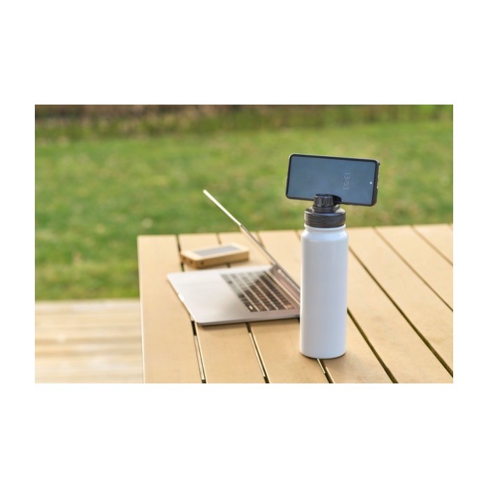 Botella de acero inox de doble pared con tapa de soporte de móvil 800ml Botella de acero inox de doble pared con tapa de soporte de móvil 800ml