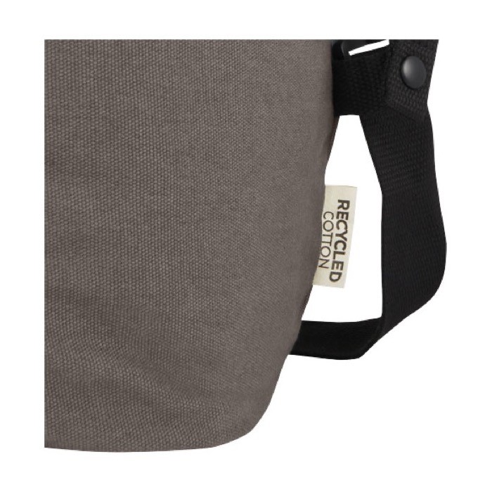 Bolsa de deporte de algodón reciclado con sujeción para trolley color gris vista detalle 1 Bolsa de deporte de algodón reciclado con sujeción para trolley color gris vista detalle 1