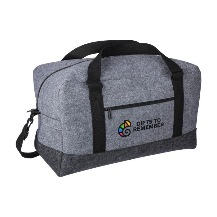 Bolsa de deporte de fieltro RPET con pequeño compartimiento delante séptima vista Bolsa de deporte de fieltro RPET con pequeño compartimiento delante séptima vista